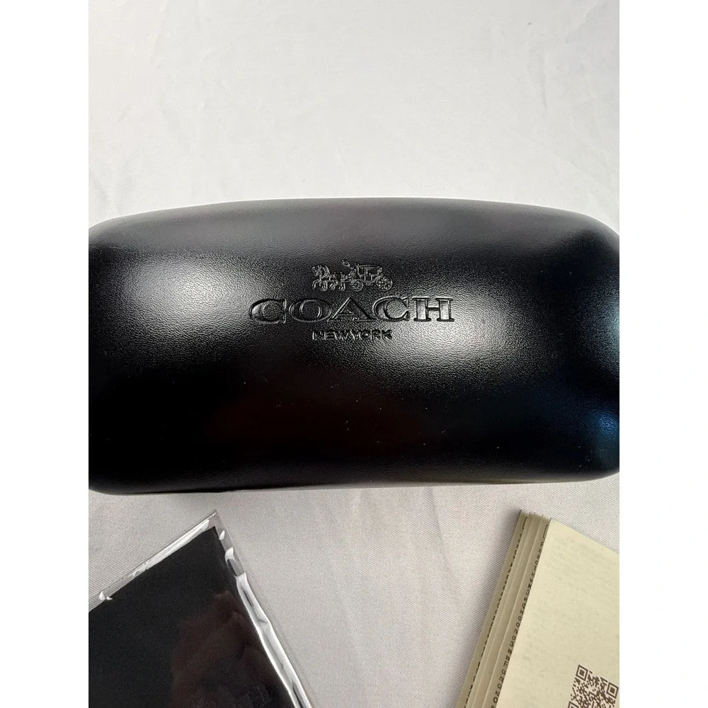 Coach Black Hard Sunglasses Case‎ with Cleaning Cloth and Care Booklet Luxottica